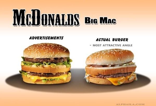 La tragique réalité des burgers retouchés